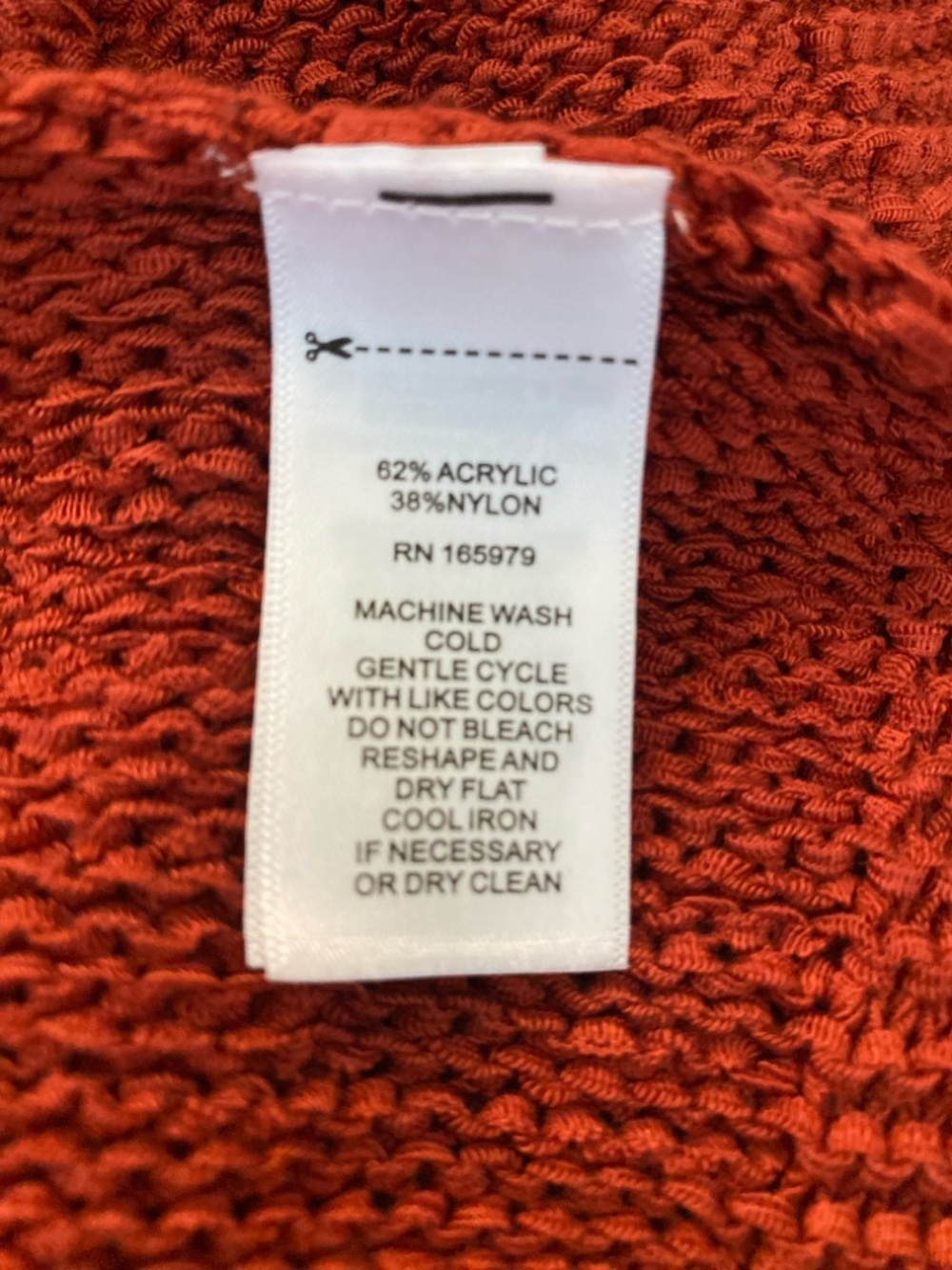 Cable & Gauge Burnt Orange Knit Top, Size S - Picture 4 of 7